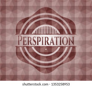 Perspiration red polygonal badge. Seamless.