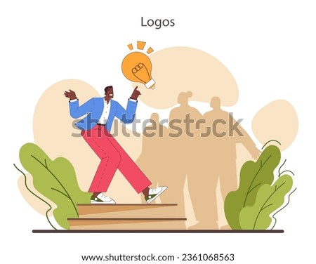 Persuasion. Soft skill, the ability to convince people. Cognitive influence and authoritative opinion. Motivation, inspiration and control on decision making. Flat vector illustration