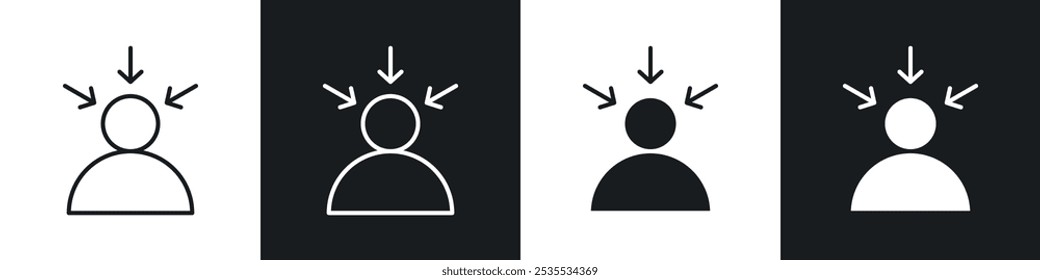 Icono de Vector de persuasión en blanco y negro. Ilustración EPS 10