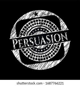 Persuasión escrita en una pizarra. Ilustración vectorial. Detallado.