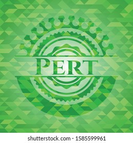Pert green emblem. Mosaic background. Vector Illustration. Detailed.