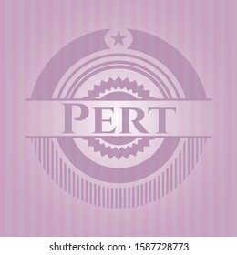 Pert pink emblem. Retro. Vector Illustration. Detailed.