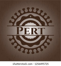 Pert wooden emblem. Vintage.