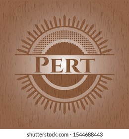 Pert wooden emblem. Vintage. Vector Illustration.