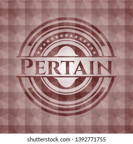 Pertain red seamless geometric pattern emblem. Seamless.