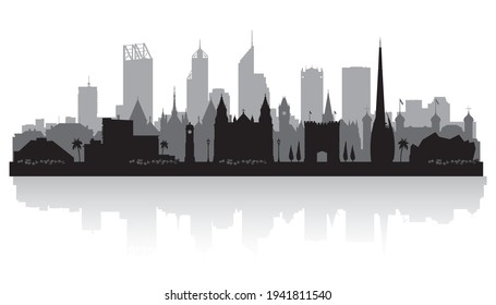 Perth Australia city skyline vector silhouette illustration