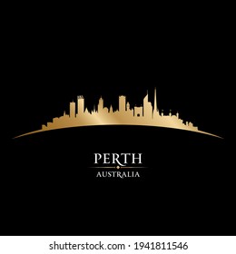 Perth Australia city skyline vector silhouette illustration