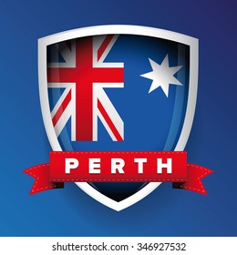 Perth and Australia flag shield