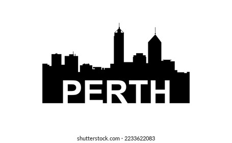 Perth Australia skyline silhouette, Perth city vector illustration