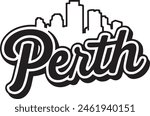 Perth Australia Skyline Silhouette Vector