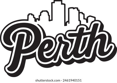 Perth Australia Skyline Silhouette Vector