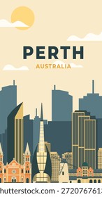 Perth Austrália plano de fundo de viagem ilustração