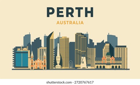 Perth Austrália plano de fundo de viagem ilustração