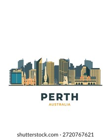 Perth Austrália plano de fundo de viagem ilustração