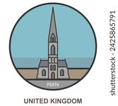 Perth. Cities and towns in United Kingdom. Flat landmark