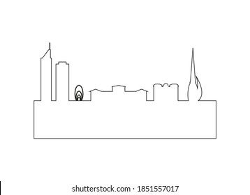 Perth city skyline in Australia.