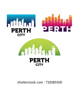 Perth City Skyline Logo Template Design Vector, Emblem, Design Concept, Creative Symbol, Icon