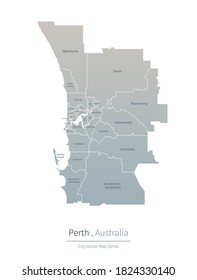 Perth Map. a major city in the Australia.