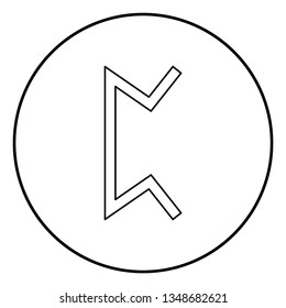 Perth rune pertho pear hidden game symbol icon outline black color vector in circle round illustration flat style simple image