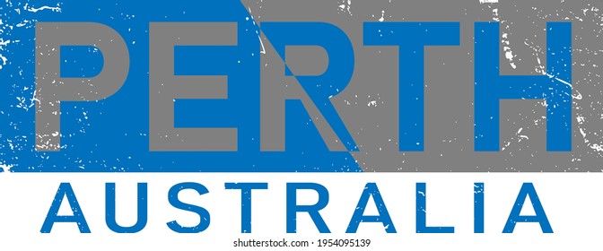 Perth WA, Australia Logo. Adventure Landscape Design Vector City Illustration.