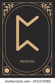 Pertho runa. Mystery. Vector illustration.