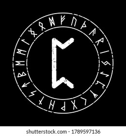 PERTHU RUNE ON A BLACK BACKGROUND IN VECTOR