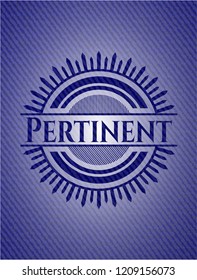Pertinent emblem with jean texture