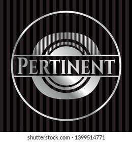 Pertinent silvery badge or emblem. Vector Illustration. Mosaic.