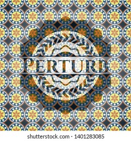Perturb arabesque style emblem. arabic decoration.