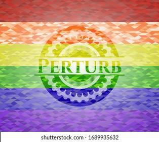 Perturb lgbt colors emblem. Vector Illustration. Mosaic.