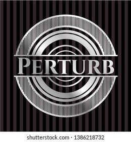 Perturb silvery emblem. Vector Illustration. Mosaic.
