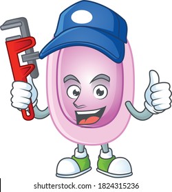Pertussis Cartoon drawing concept work as smart Plumber. Vector illustration