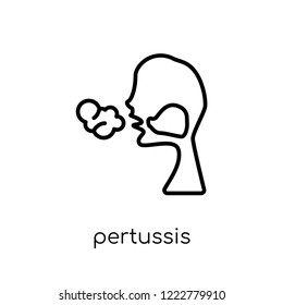 Pertussis icon. Trendy modern flat linear vector Pertussis icon on white background from thin line Diseases collection, editable outline stroke vector illustration