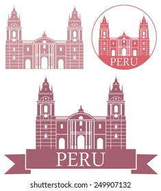 Peru. Abstract buildings on white background