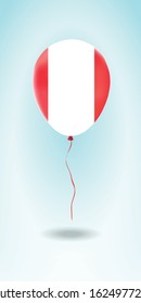 Peru balloon with flag. Ballon in the Country National Colors. Country Flag Rubber Balloon. Vector Illustration.