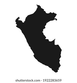 Peru black map on white background