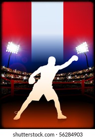 Peru Boxing on Stadium Background Original Illustration
