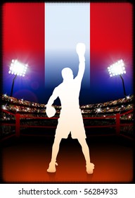 Peru Boxing on Stadium Background Original Illustration
