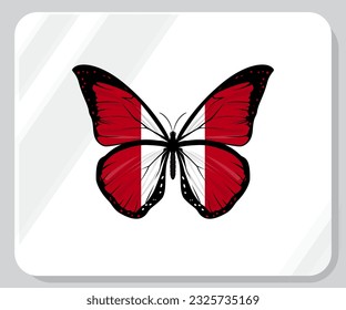 Peru Butterfly Flag Pride Icon
