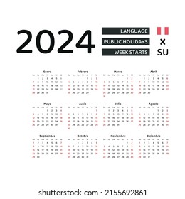 2024 2155692861 Shutterstock   Peru Calendar 2024 Week Starts 260nw 2155692861 