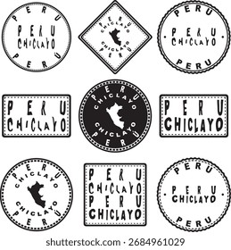 Peru Chiclayo Round Seal Map Design