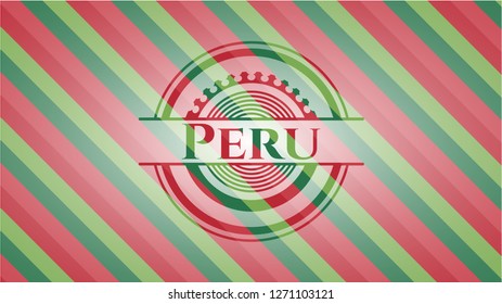 Peru christmas emblem background.