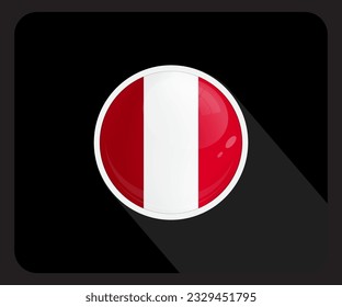 Peru Circle Glossy Pride Flag Icon
