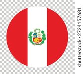 Peru Circle Round Flag Peru Flag Vector