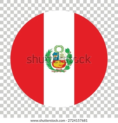 Peru Circle Round Flag Peru Flag Vector
