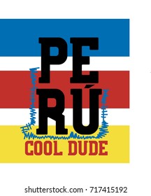 peru cool dude,t-shirt print poster vector illustration