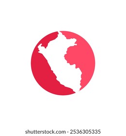 peru country map circle border vector icon illustration design