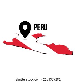 Peru country map flag Perfect to used for infographic
