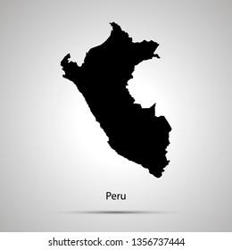 Peru country map, simple black silhouette