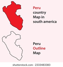 peru country map in south america